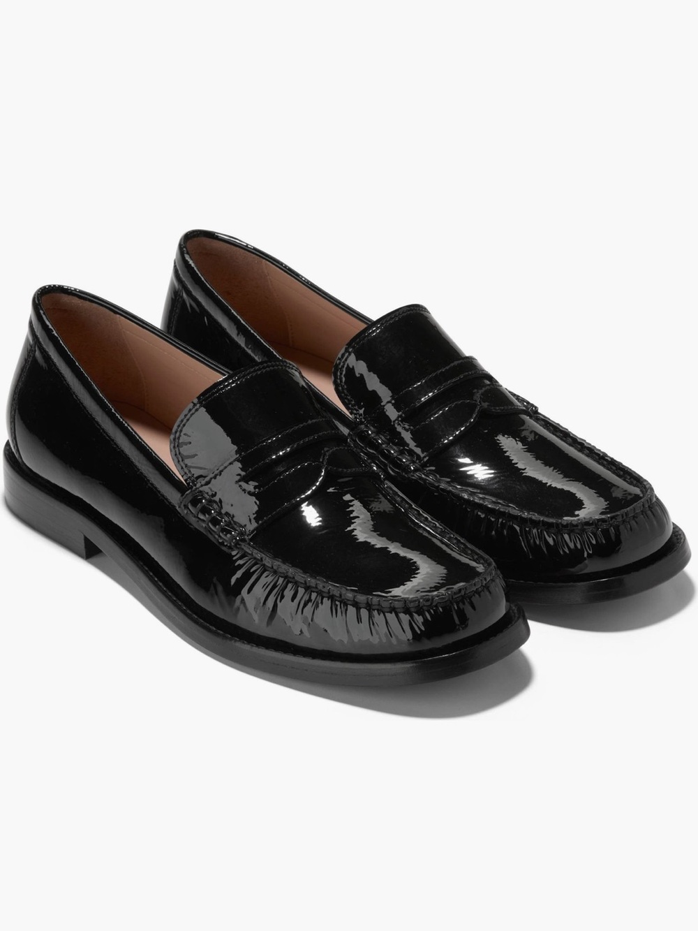 Cole Haan Lana Luxe Black Patent Leather Penny Loafers